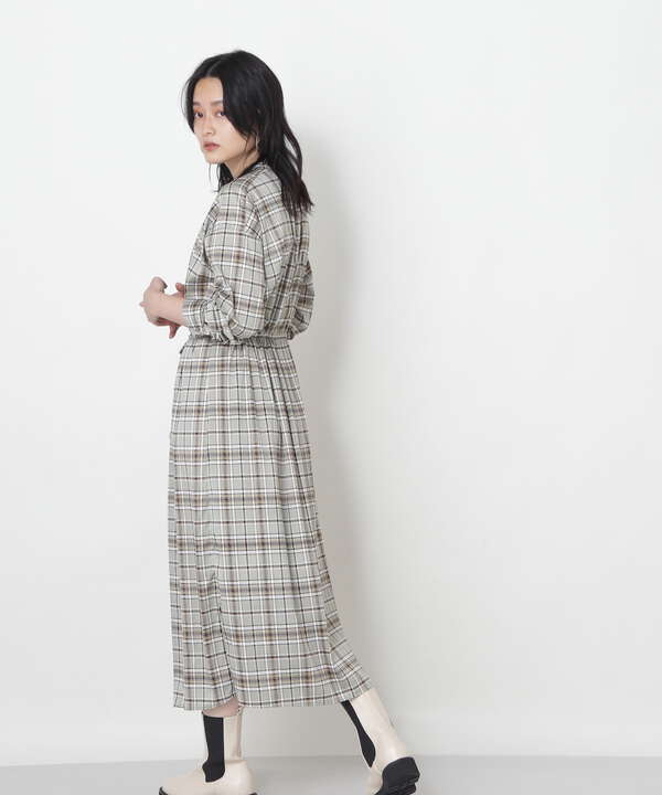 ドロストチェックワンピース ワンピース サンエービーディーオンラインストア Sanei Online Store