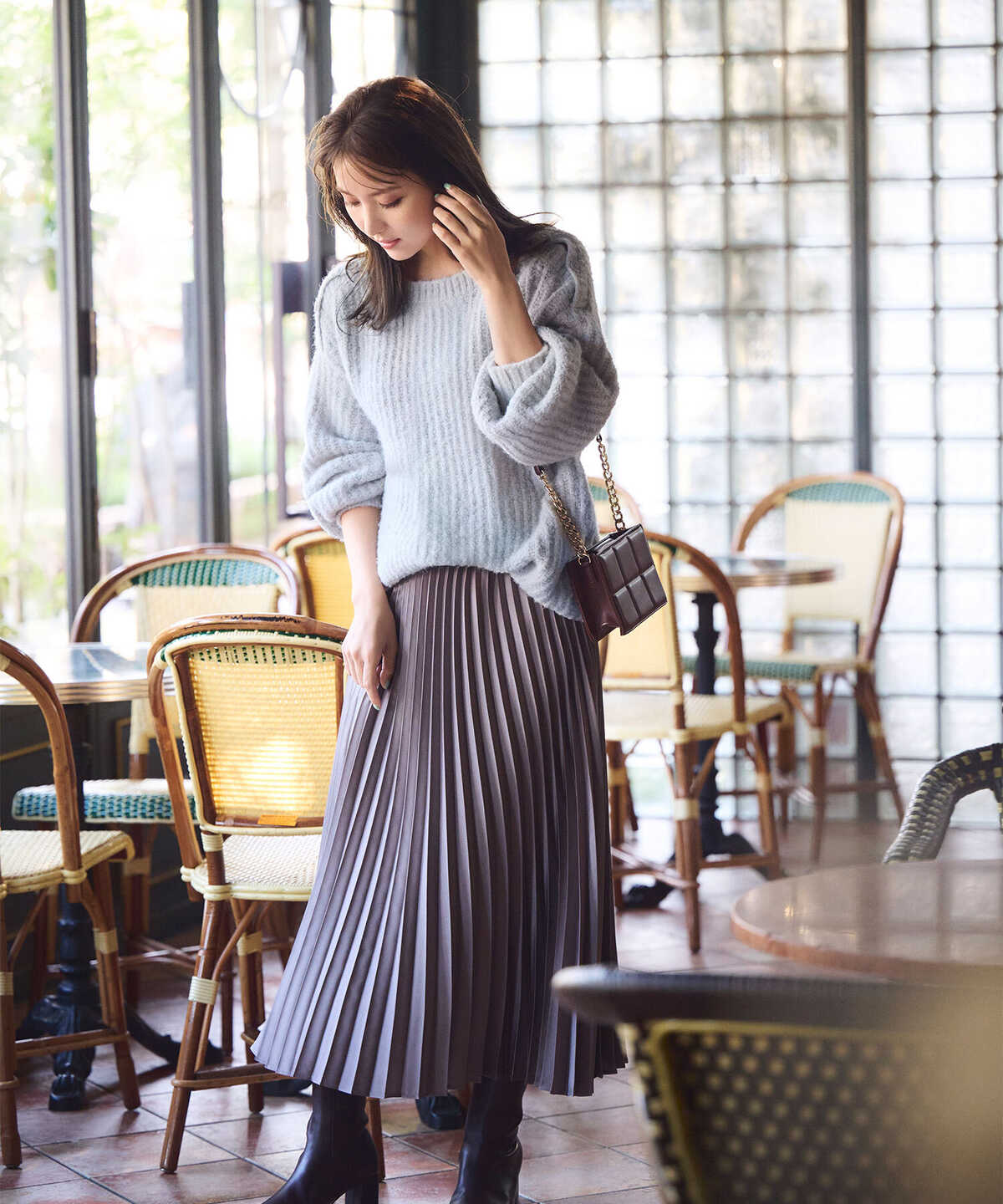 2018SS seya. クリスタセヤ コットンシルク Sashiko Skirt 刺し子 