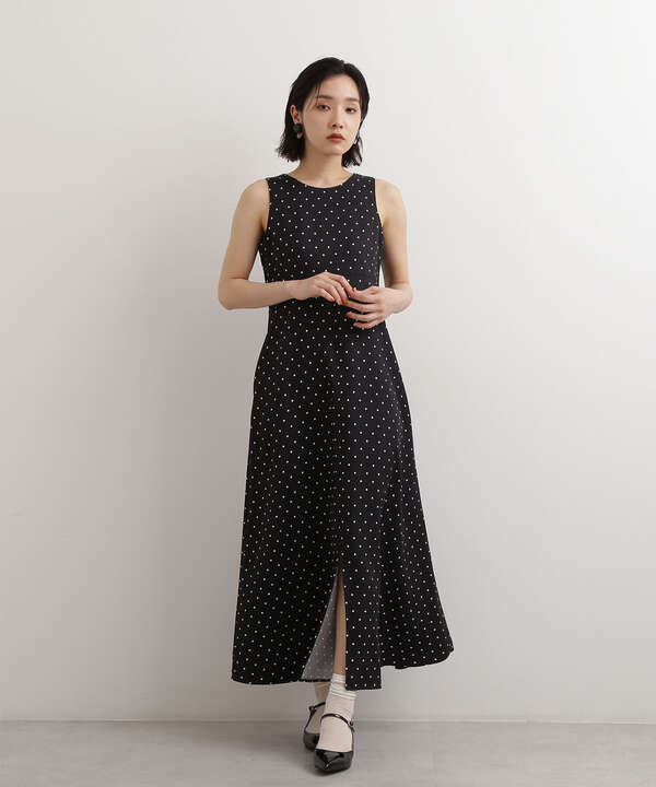 フロントスリットドットワンピース ワンピース サンエービーディーオンラインストア Sanei Online Store