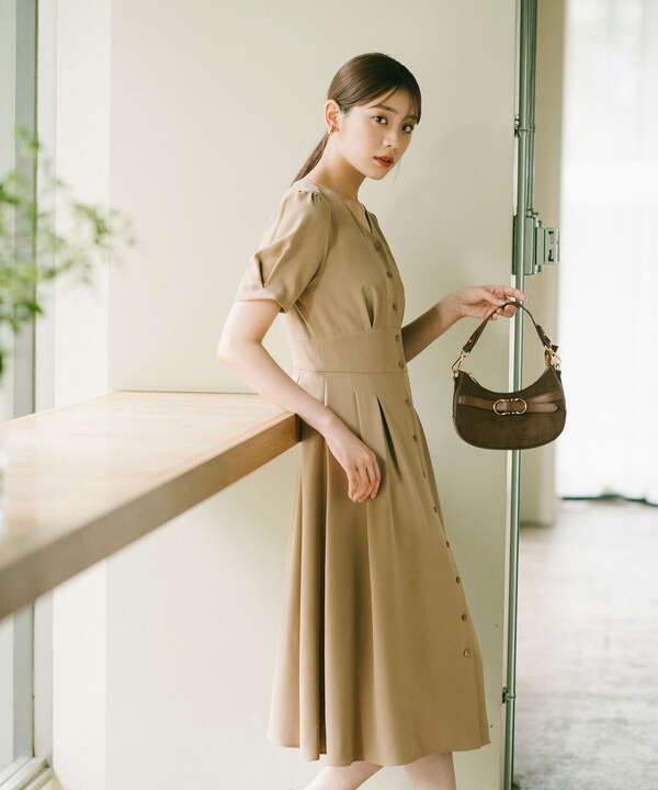 フロントボタンノーブルワンピース ワンピース サンエービーディーオンラインストア Sanei Online Store