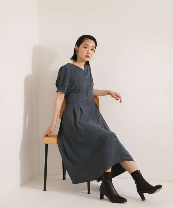 フロントボタンノーブルワンピース ワンピース サンエービーディーオンラインストア Sanei Online Store