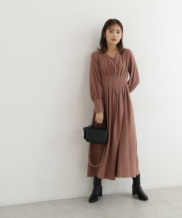 ウエストタックフレアワンピース