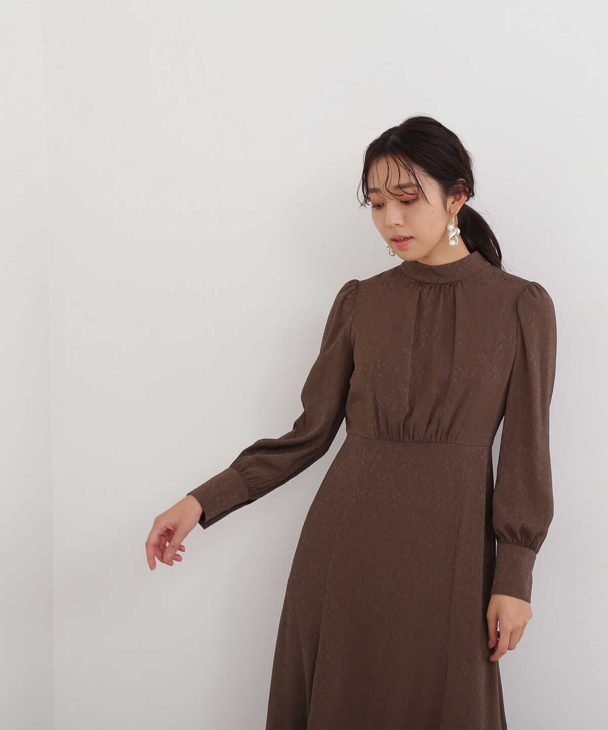 美人百花10月号掲載 ジャガードマーメイドワンピース ワンピース サンエービーディーオンラインストア Sanei Online Store