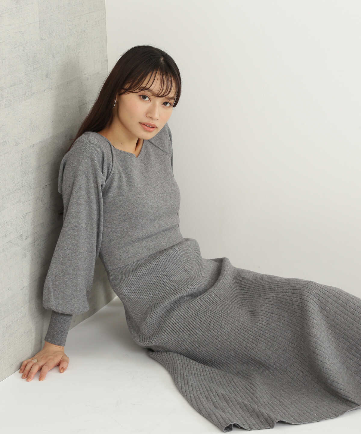 レイヤードライクフレアニットワンピース ワンピース サンエービーディーオンラインストア Sanei Online Store