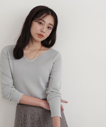 ＜総針ベーシックシリーズ＞2wayボートネックニット