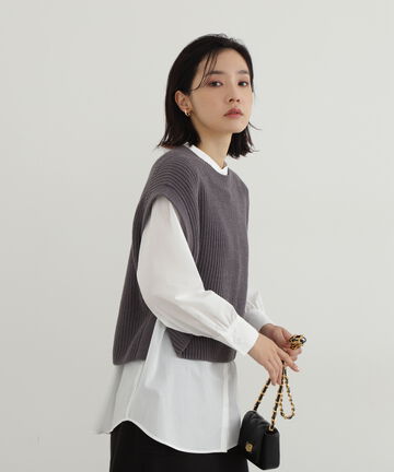 ニットベスト＆シャツセット