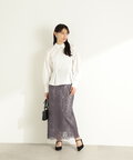 カラーディテールペプラムブラウス