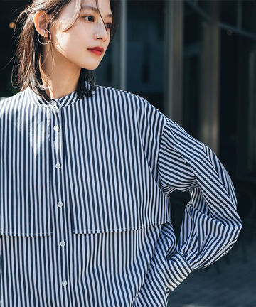 【Oggi5月号掲載】ストライプオーバーシャツ