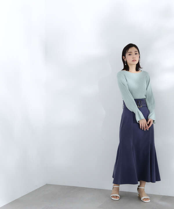 バイカラーステッチマーメイドスカート