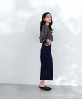 くるみボタンデニムスカート