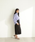 バックルディテールストレートスカート