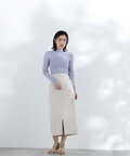 バックルディテールストレートスカート
