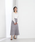 【bdONLINE限定色：パープル】【美人百花4月号掲載】バイカラースカラレースマーメイドスカート