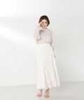 【bdONLINE限定色：パープル】【美人百花4月号掲載】バイカラースカラレースマーメイドスカート