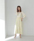 【bdONLINE限定色：パープル】【美人百花4月号掲載】バイカラースカラレースマーメイドスカート