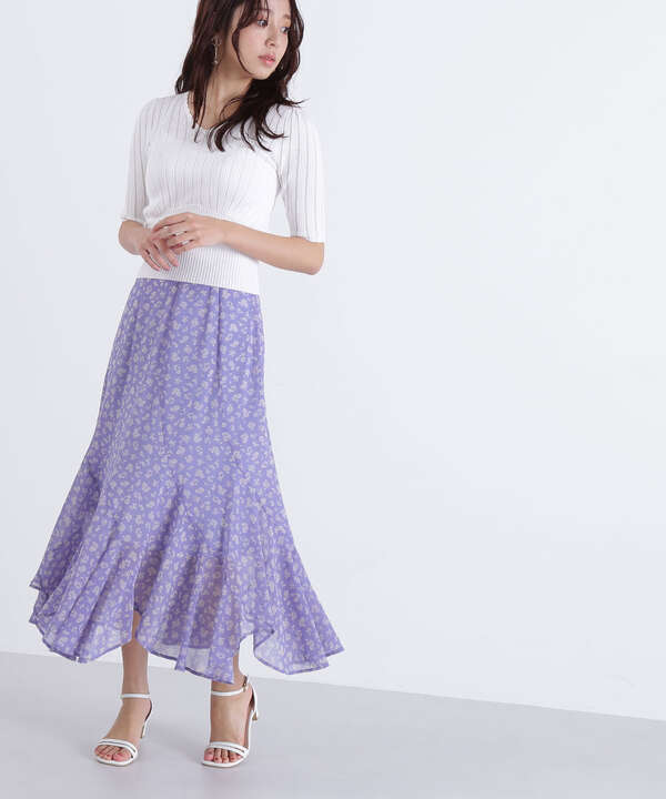 エスカルゴ花柄シフォンスカート（0173120353） NATURAL BEAUTY BASIC ナチュラルビューティーベーシック  【公式】通販
