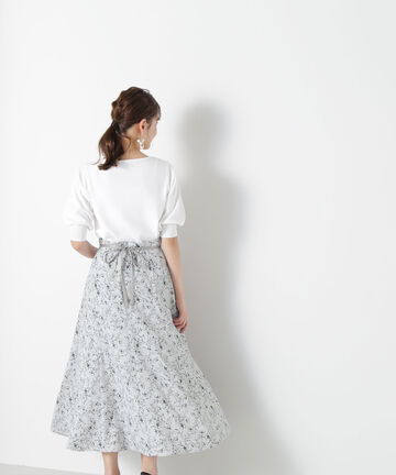 【先行予約4月下旬-5月上旬入荷予定】アートフラワープリントスカート