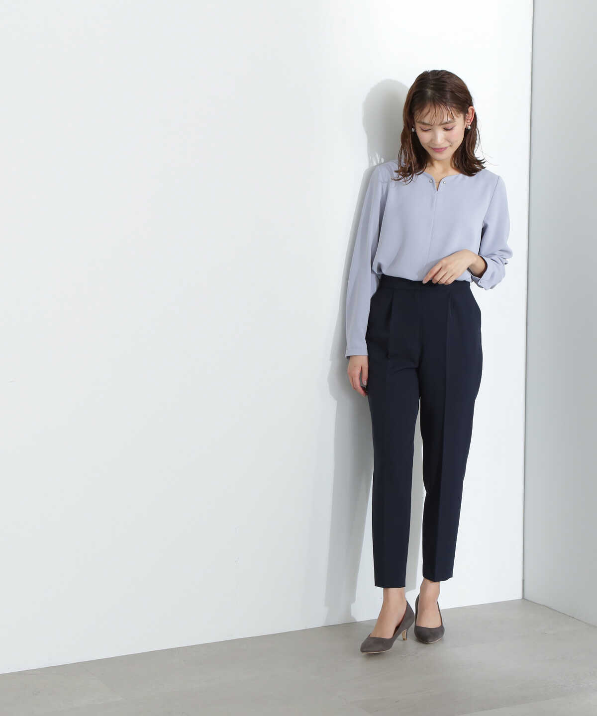 ＜ポリストレッチセットアップシリーズ＞テーパードパンツ