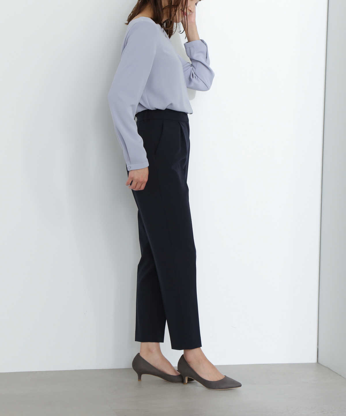 ＜ポリストレッチセットアップシリーズ＞テーパードパンツ
