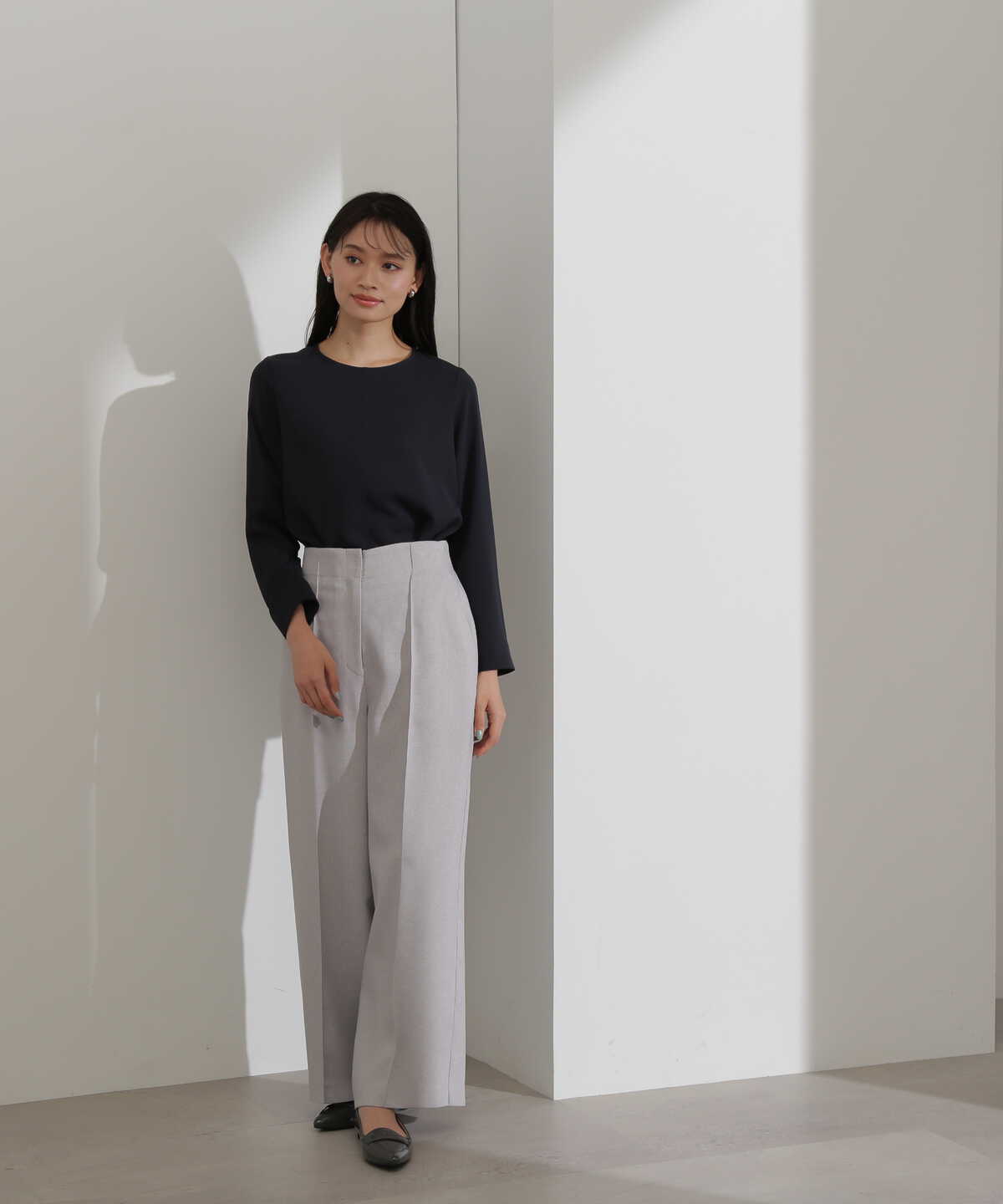 ＜リラクシーブッチャーセットアップシリーズ＞ハイウエストワイドパンツ