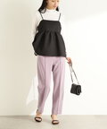 カラーベルテッドピンタックパンツ