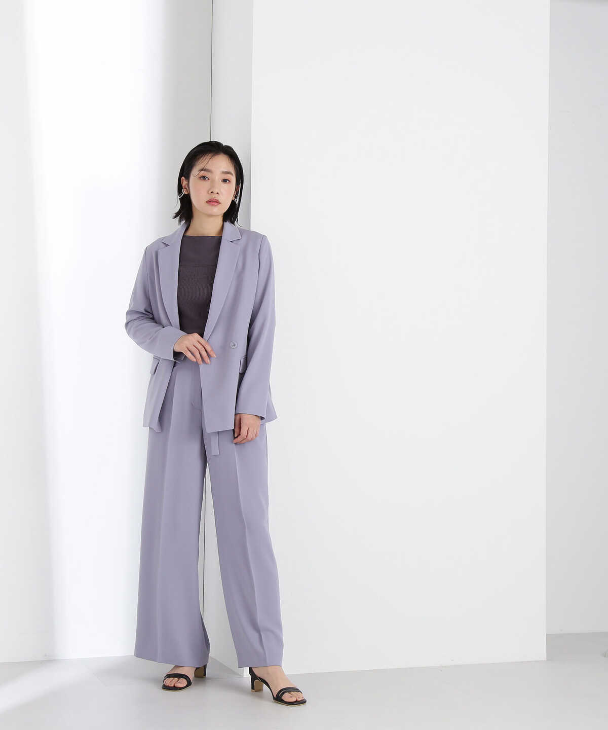 【VERY4月号掲載】[洗える]ミニバックルワイドパンツ