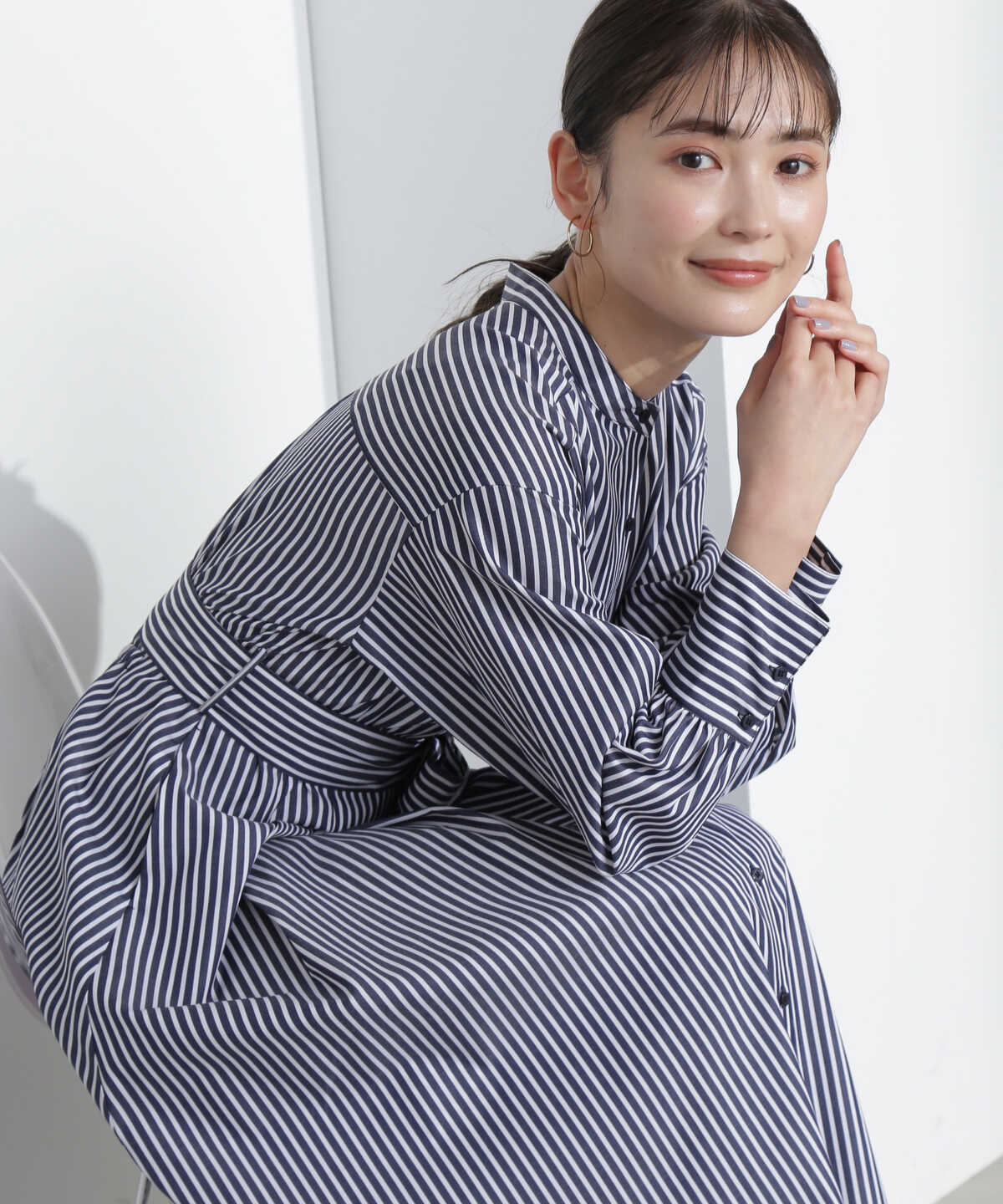 【VERY4月号掲載】[洗える]イージーケアシャツワンピース