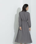 【bdONLINE限定色：ブルーラベンダー】ジャガードシャーリングワンピース
