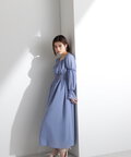 【京都ポルタ店・bdONLINE限定色：ピンク】スクエアネックシャーリングワンピース