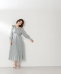 【美人百花4月号掲載】ウエストシャーリングプリーツワンピース