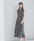 【美人百花6月号掲載】カットジャガードプリントワンピース