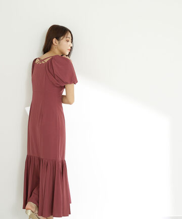 バックシャンティアードワンピース