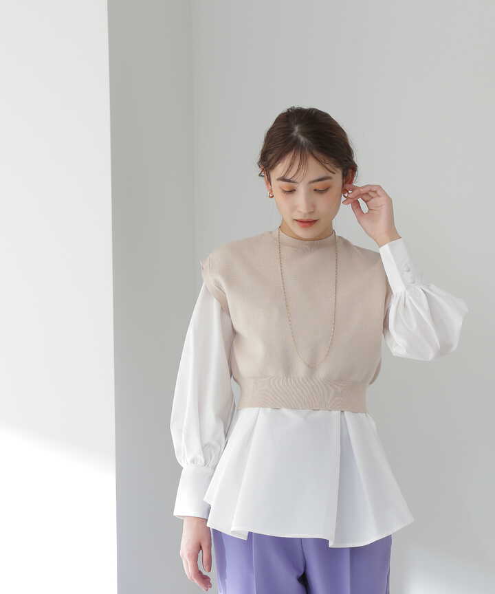 チュニックブラウス×ニットベストセット（0173170302） NATURAL BEAUTY BASIC ナチュラルビューティーベーシック  【公式】通販