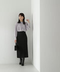タックスタンドネックブラウス