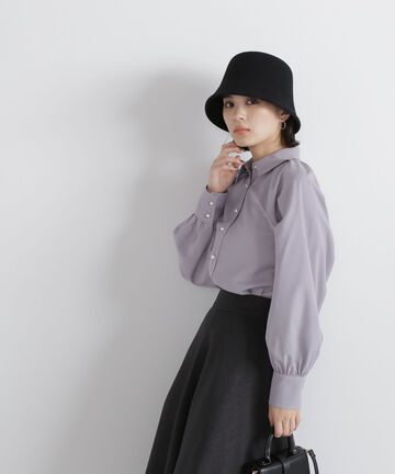 【先行予約10月上旬-中旬入荷予定】パールポイントシャツブラウス