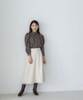 【美人百花10月号掲載】ラインフラワープリントブラウス