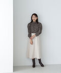 【美人百花10月号掲載】ラインフラワープリントブラウス