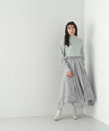 【LUCUA・bdONLINE限定】オーガンジーイレヘムスカート