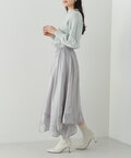 【LUCUA・bdONLINE限定】オーガンジーイレヘムスカート