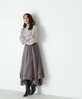 【LUCUA・bdONLINE限定】オーガンジーイレヘムスカート