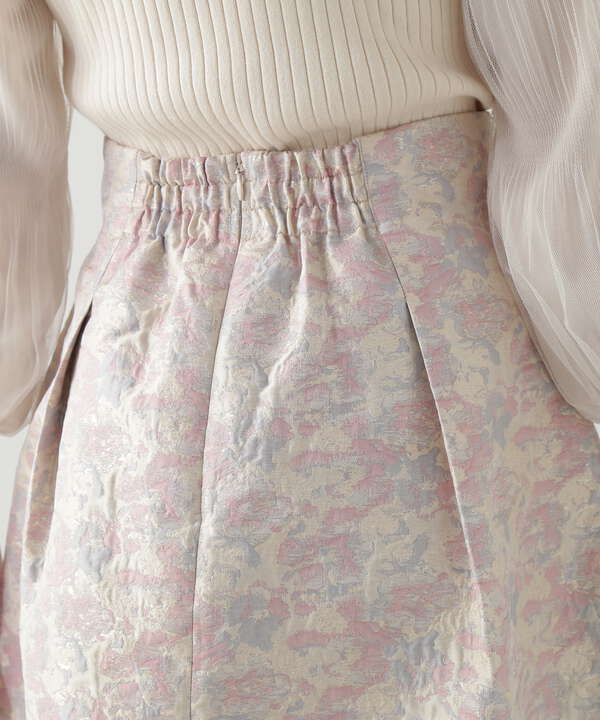 ロゼットリーフジャガードスカート NATURAL BEAUTY BASIC ナチュラルビューティベーシック スカート その他のスカート ホワイト  グレー[Rakuten Fashion]：NATURAL BEAUTY BASIC - ボトムス