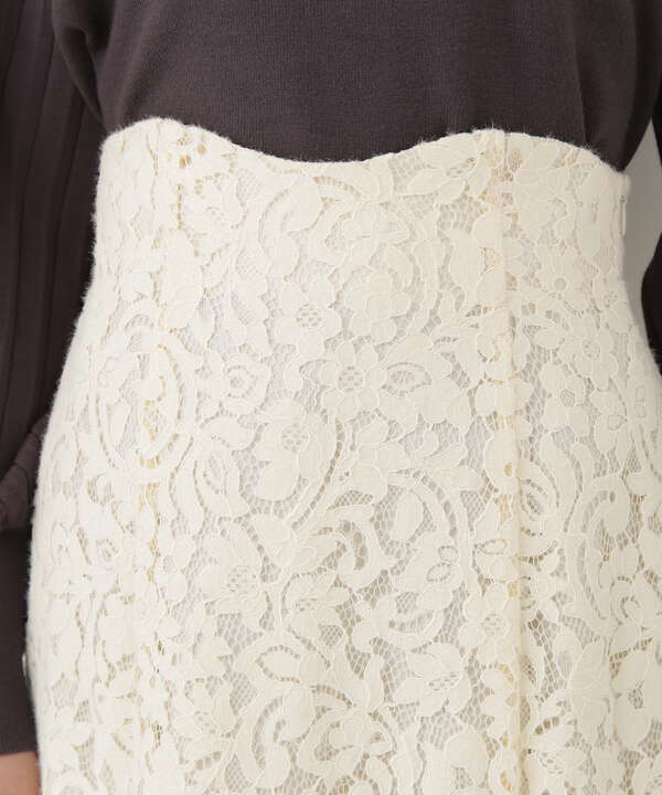 【armoire caprice】(M)ベルト 刺繍 レース フレア スカート