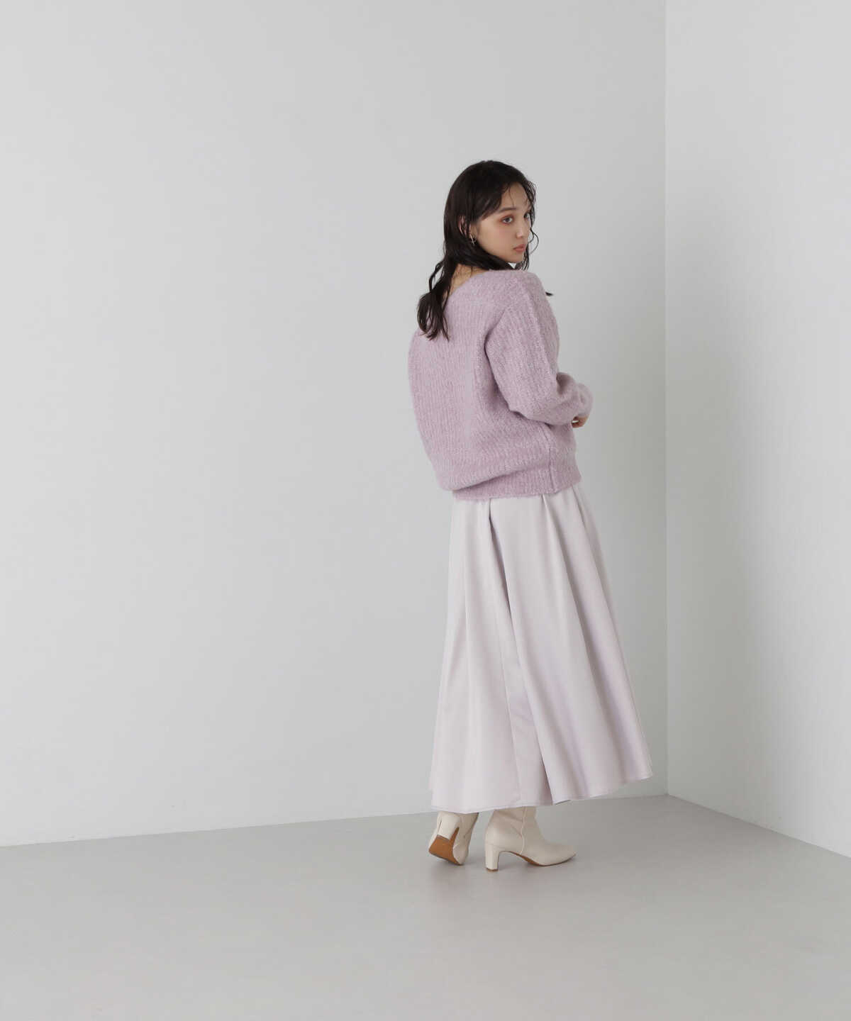 【美人百花12月号掲載】フィッシュテールサテンフレアスカート