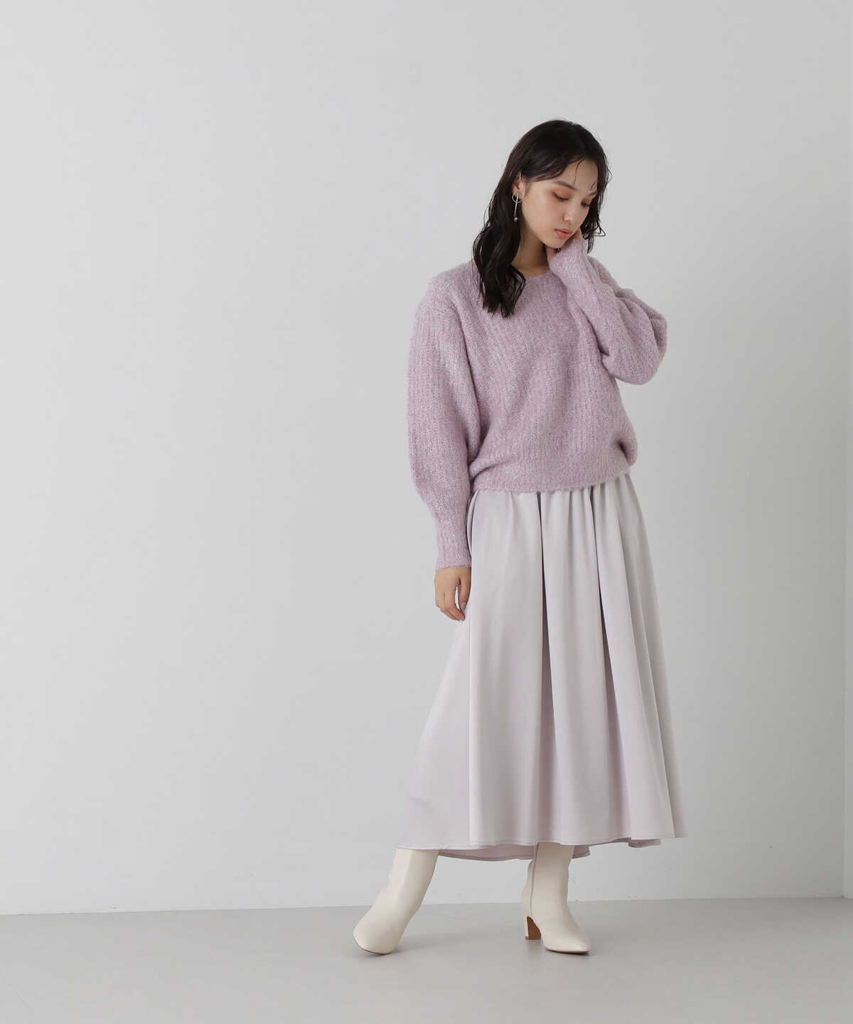 【美人百花12月号掲載】フィッシュテールサテンフレアスカート