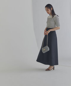 ステッチ切替ツイルフレアスカート