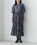 アートフラワープリントスカート