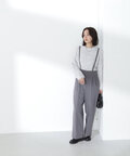 ストラップハイウエストワイドパンツ