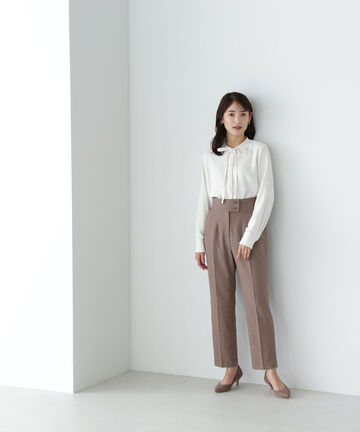 ダブルボタンハイウエストテーパードパンツ