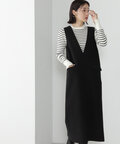 【追加生産予約12月中旬-下旬入荷予定】【Oggi掲載】Vネックストレートジャンスカ