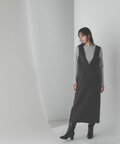 【追加生産予約12月中旬-下旬入荷予定】【Oggi掲載】Vネックストレートジャンスカ